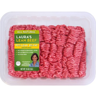 Laura's Lean Beef 92/8 Ground Beef - 1lb