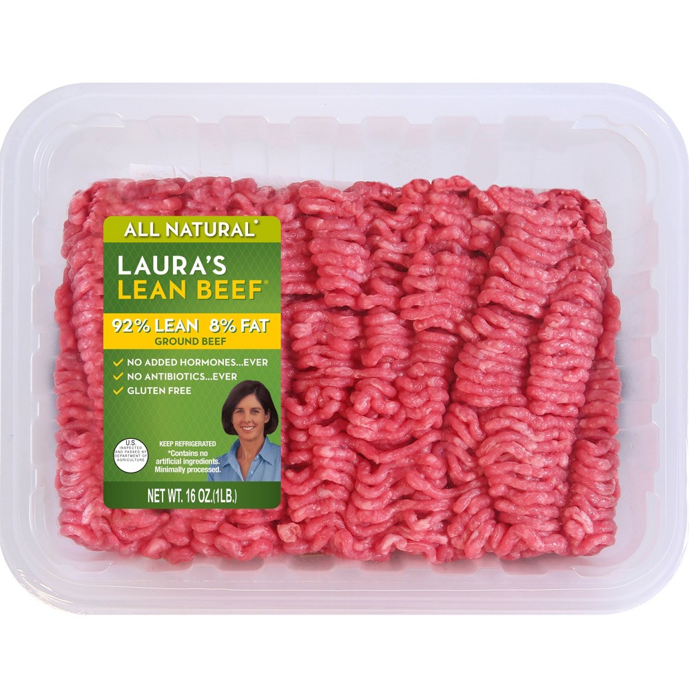Laura's Lean Beef 92/8 Ground Beef - 1lb