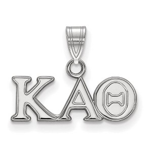 Black Bow Jewelry Sterling Silver Kappa Alpha Theta Greek Life Small Pendant - 1 of 3