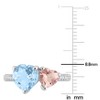 EVERLY JEWELRY | Sterling Silver 2 5/8 CT TGW Sky Blue Topaz and  with 1/10 CT TW Diamond 2-Stone Toi et Moi Ring - 3 of 4