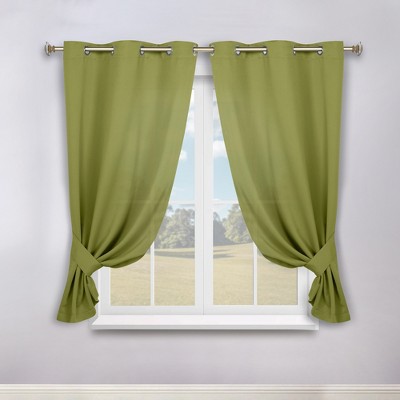 Classic Modern Solid Room Darkening Semi-Blackout Curtains, Grommets, Set of 2 by Blue Nile Mills