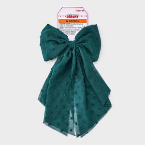 Christmas Light-Up Bow Hair Clips and Pins - Green - 1 of 1