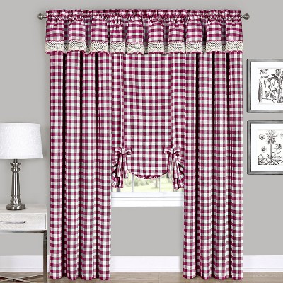 GoodGram Complete 6 Pc. Country Chic Plaid Window Curtain Treatment Set