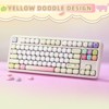 MaseiKar Cute Yellow Doodle Custom Keycaps, 138 Keys Dye Sub PBT MOG Profile Keycap Set for Mechanical Gaming Keyboards (Yellow Doodle) - 3 of 4