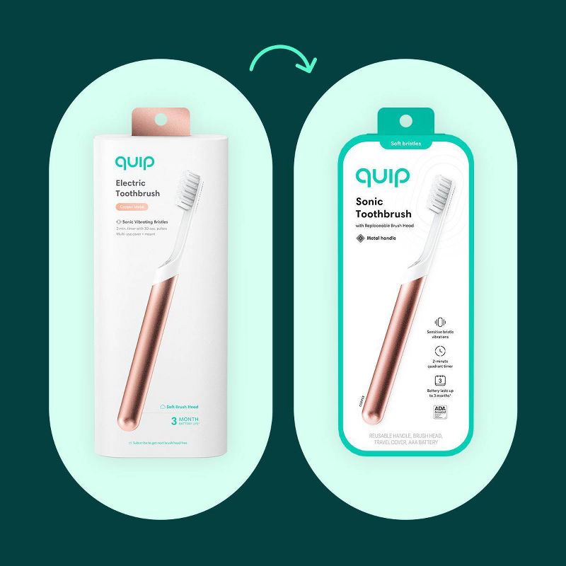 quip Sonic Electric Toothbrush - Metal | Timer + Travel Case/Mount, 5 of 20