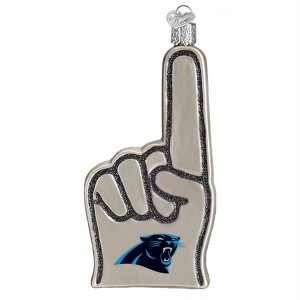 Old World Christmas Blown Glass Ornament for Christmas Tree, Carolina Panthers Foam Finger - 1 of 4