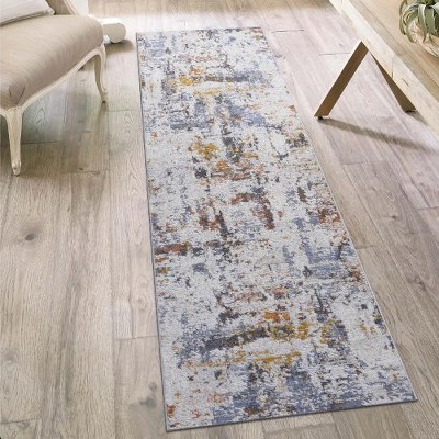 Kumasinova Stain-Resistant Area Rug, Non-Shedding Door Mat, Kid & Pet-Friendly, Abstract Area Rug for Living Room, Latex-Free Cotton Backing