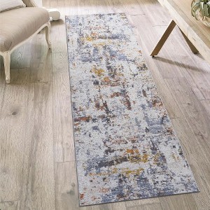 Kumasinova Stain-Resistant Area Rug, Non-Shedding Door Mat, Kid & Pet-Friendly, Abstract Area Rug for Living Room, Latex-Free Cotton Backing - 1 of 4