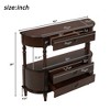CIPACHO Cherry Retro Curved Wood Console Table 3 Drawers 43 Inch Entry Sofa Table with Storage Shelf Solid Wood Legs for Living Room Hallway - 3 of 4