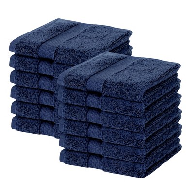 Splash Zero Twist 100% Ring Spun Cotton Face Washcloth Set – Reversible, 550 GSM, Soft, Lightweight, Highly Absorbent Towels for Bathroom