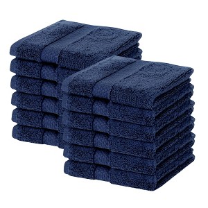 Splash Ultra-Soft Zero Twist 100% Ring Spun Cotton Face Washcloth Set – Reversible, 550 GSM, Soft, Highly Absorbent Towels for Bathroom - 12" x 12" - 1 of 4