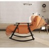 CAVINAS Casual Folding Rocking Chair, Upholstered Lounge Chair, Adjustable High Back and Foot Rest, Accent Chair with Side Pockets - 3 of 4