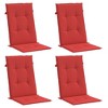 vidaXL Garden Highback Chair Cushions 4 pcs Red 47.2 in.x19.7 in.x1.2 in. Fabric - 3 of 4