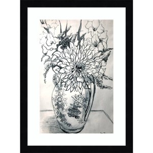 Amanti Art Flowers in a Patterned Jug by Thewsey Joan Wood Framed Wall Art Print - 1 of 4