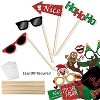Aoibox 25 Pack Large Glitter Christmas Photo Booth Props Kit Real Red Glitter Cardstock Fun Santa Elfie Signs DIY Holiday Backdrop - 3 of 4