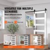 VEVOR Barn Door and Hardware Kit, 30" x 84" Wood and Glass Sliding Barn Door, Barn Door Kit with 8-in-1 Floor Guide and Door Handle,White&Black - 3 of 4