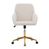 Velvet Upholstered Office Chair Adjustable Swivel Ergonomic Design with Armrests for Home Office or Vanity-3irtyhousy - 3 of 4