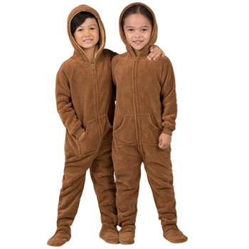Footed Pajamas - Teddy Bear Toddler Hoodie Chenille Onesie