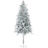 HOMCOM 6ft Artificial Christmas Tree Holiday Decoration with Snow Flocked Branches, Auto Open, Steel Base, Green - 4 of 4