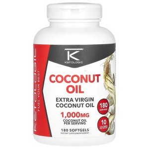 KetoLogic Extra Virgin Coconut Oil, 1,000 mg, 180 Softgels - 1 of 2