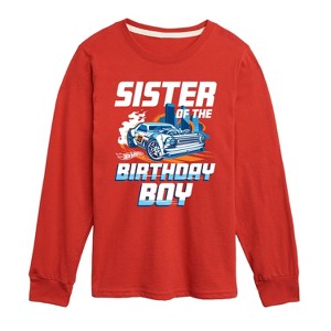 Boys' - Hot Wheels - Sister Of Birthday Boy Long Sleeve Graphic T-Shirt - 1 of 3