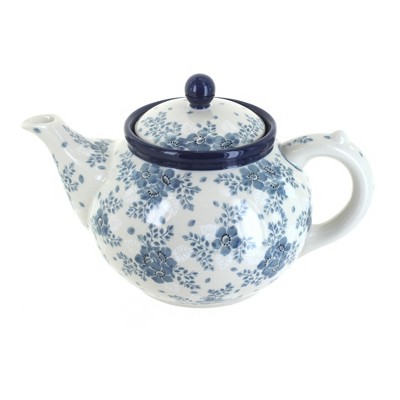 Blue Rose Polish Pottery Blue Fleur Medium Teapot