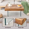 Sapphtopaz Coffee Table Natural Style Home Decor Coffee Table Dining Table Wood Grain Finish with Tempered Glass Legs for Living Room - 4 of 4