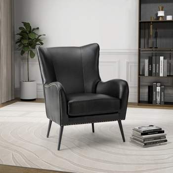 Harpocrates Classic Armchair with wingback and nailhead trim | ARTFUL LIVING DESIGN