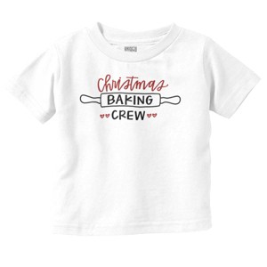 Christmas Baking Crew Rolling Pin Toddler Baby Graphic T Shirt Brisco Brands - 1 of 4