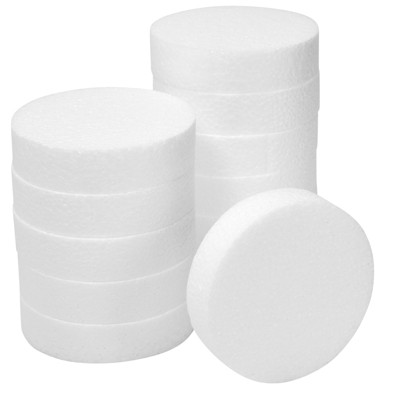 Juvale 12-Pack Foam Disc, Round Circle Polystyrene Styrofoam for Art Craft
