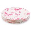 20ct 6.3" Pink Bow Snack Plates - 2 of 3