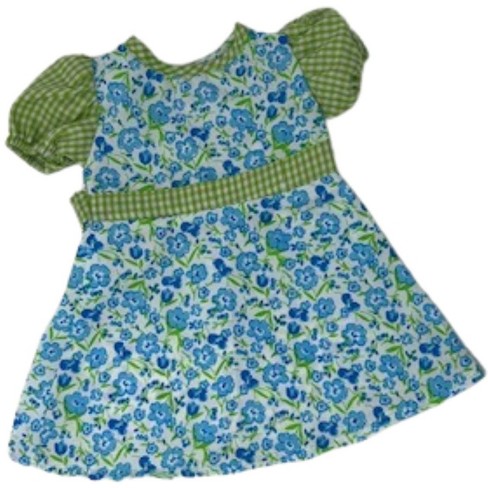 Doll Clothes Superstore Blue Flowers And Green Checks Compatible