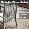 Heynemo 5 Pieces Patio Dining Sets, Aluminum Outdoor Dining Table with 4 Chairs & Removable Cushion for Lawn, Garden, Backyard - 4 of 4