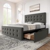 Whizmax Bed Frame with 4 Storage Drawers and Headboard, Faux Leather Upholstered Platform Bed Frame with Wooden Slats Support,  No Box Spring Needed - 2 of 4