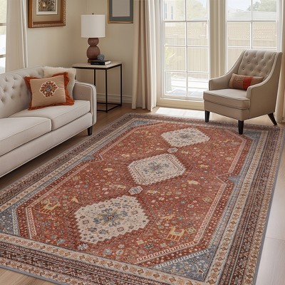 ABYNOW Area Rug Machine Washable Rug, Non Slip Indoor Vogue Area Rugs