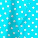 turquoise w/ white polka dots