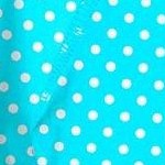 turquoise w/ white polka dots
