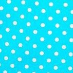 turquoise w/ white polka dots