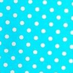 turquoise w/ white polka dots