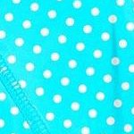 turquoise w/ white polka dots