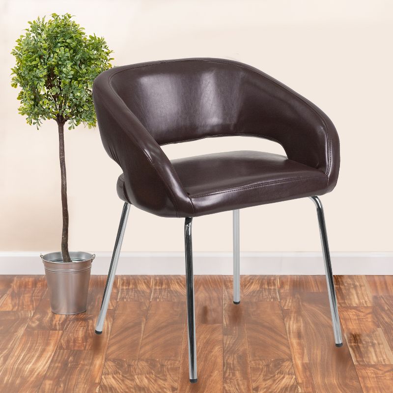 Flash Furniture Fusion Series Contemporary LeatherSoft Side Reception Chair with Chrome Legs, 2 of 11