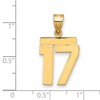 Black Bow Jewelry 14k Yellow Gold, Athletic Collection Medium Polished Number 17 Pendant - 2 of 3