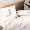 Deny Designs King April Lane Art Block Blue Monogram J Microfiber Printed Pillow Sham - 2 of 3