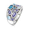 Ross-Simons 1.16 ct. t.w. Tonal Blue Multi-Gemstone Ring in Sterling Silver - 3 of 4