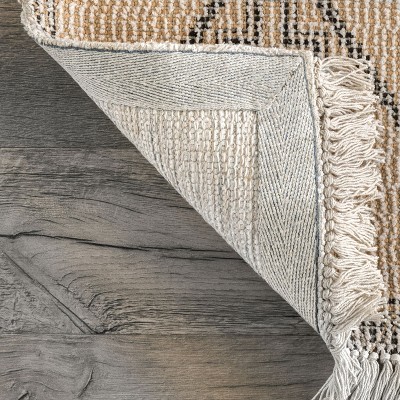 Handmade Trellis Charm Rectangular Wool-Blend 5' x 8' Rug in Beige