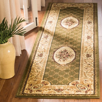Sage and Ivory Traditional Synthetic Runner Rug