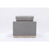 Linen Chair with Gray Finish, Metal Base and Durable Construction for Living Room - 3 of 4