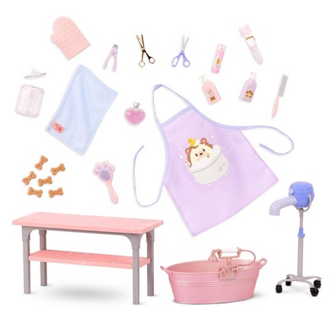 Our Generation Scrub Style Pet Grooming Table Accessory Set For