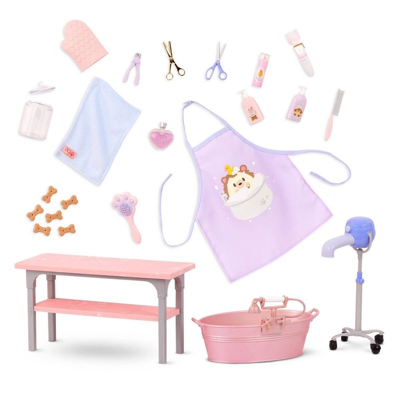 Our Generation Scrub &#38; Style Pet Grooming Table Accessory Set for 18&#39;&#39; Dolls, 1 of 7