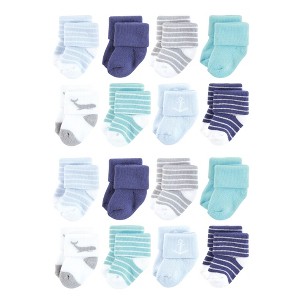 Hudson Baby Cotton Rich Baby Terry Socks 16-Pack, Gray Whale - 1 of 3